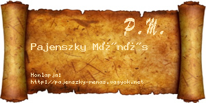 Pajenszky Ménás névjegykártya